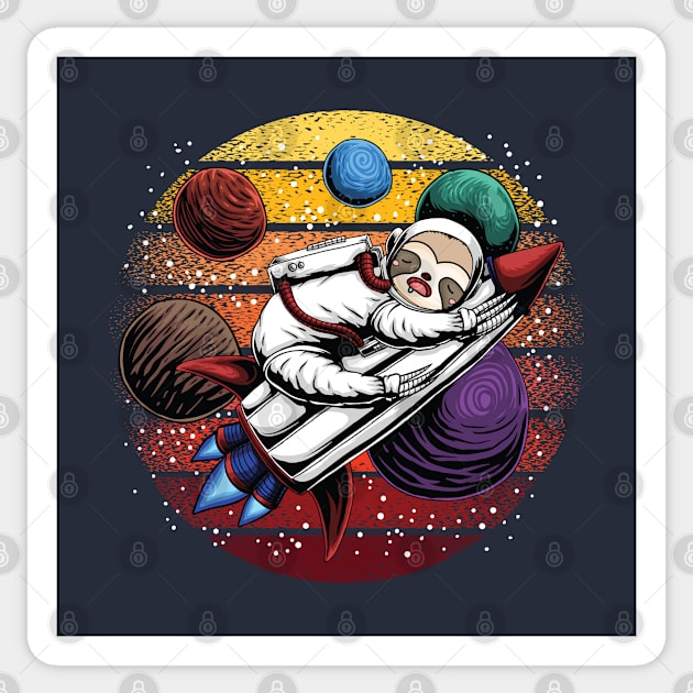 Sloth Astronaut - Funny Sleepy Sloth in Outer Space Sticker by Fun Personalitee